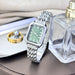 Elegant Rectangular Quartz Watch Bracelet Style - Silvery Green