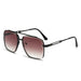 Square Pilot Sunglasses Double Bridge UV400 Lenses - Black Brown