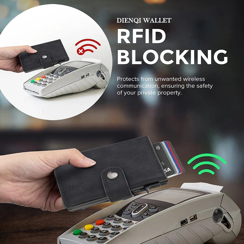 RFID Wallet With Airtag Pocket And Slim Card Holder