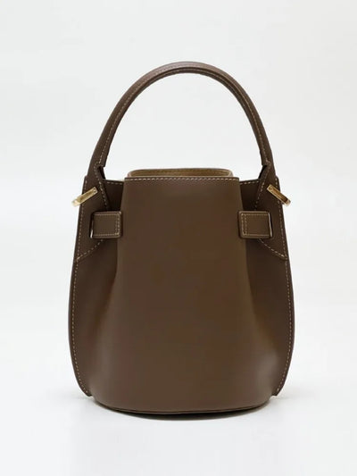 Bucket Bag with Belted Straps and Refined Silhouette - WO2MEN