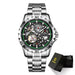 Skeleton Automatic Mechanical Watch with Luminous Dial - Green