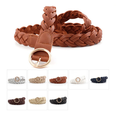 Lux Braided Belt with O Ring Buckle for Women