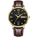 Men's Quartz Watch with Roman Dial And Day Date Display - Gold Black