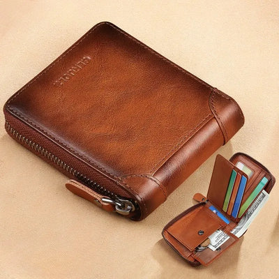 Premium Zipper Wallet with Card Slots and ID Window - WO2MEN