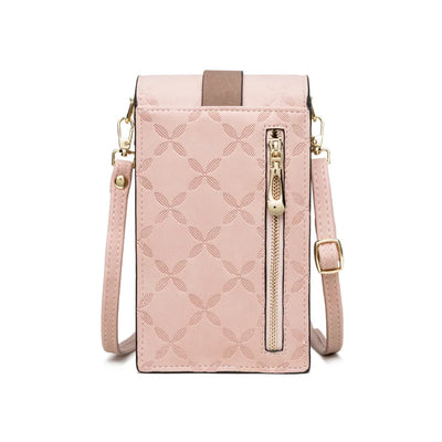 Crossbody Handbag With Petal Plaid Pattern And Strap - WO2MEN