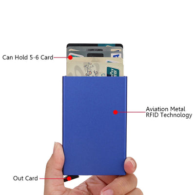 Slim RFID Card Holder With Pop Up Cards Design Premium - WO2MEN