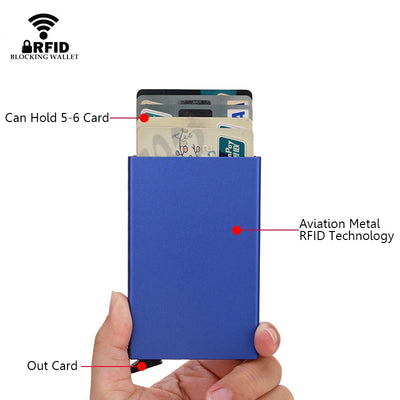 Aviation Metal RFID Card Wallet With Slim Pop Out Pro