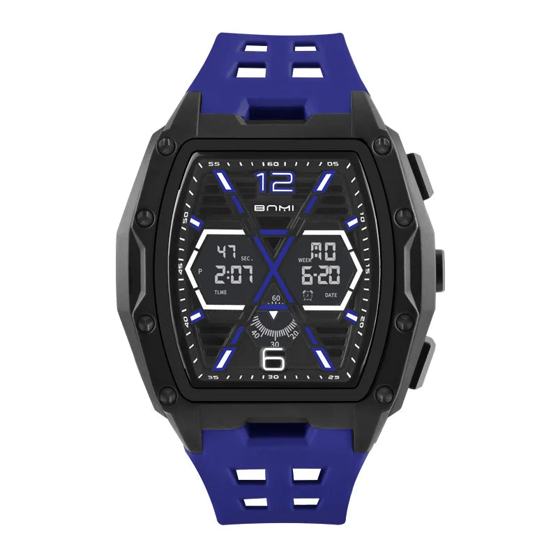 Multifunctional Sports Watch Digital LED Display - Blue