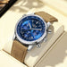 Chronograph Wristwatch with Date Display Subdials - Blue