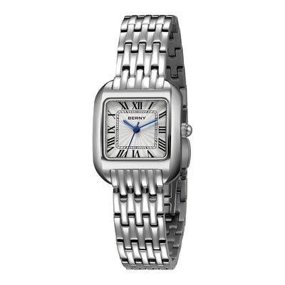 Square Women's Quartz Watch with Stainless Steel Band