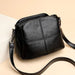 Snake Embossed Crossbody Handbag with Detachable Strap - Black V2