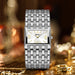 Elegant Womens Rectangular Dress Watch with Crystals - Silver Silver