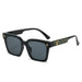 Luxurious Square Framed Sunglasses With Monogram Accent - Black