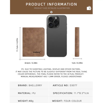Sanded Leather Multi Card Bifold Wallet Everyday Carry