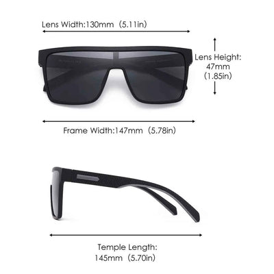 Polarized Square Shield Sunglasses for Adults