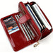 Zipped Long Wallet with Card Slots And Wrist Strap - Burgundy