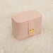 Portable Jewelry Box Organizer for Rings and Earrings - Pink
