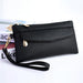 Long Design Wallet with Zipper Pocket Card Holder - Black