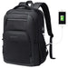 Backpack with USB Port and Laptop Compartment - Black