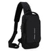 Men Multifunction Anti Theft USB Shoulder Bag Crossbody - Black