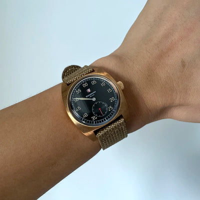 Jump Hour Pilot Automatic Wristwatch 38mm with Date - Bronze Black