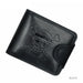 Skull Crest Bifold Wallet With Card Slot Organization - Black