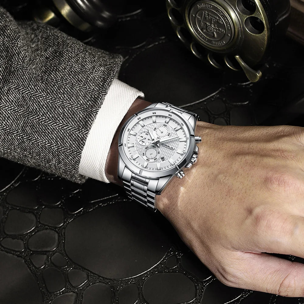 Artisan Chronograph Timepiece With Grid Dial Signature
