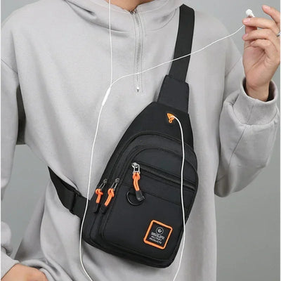 Chest Bag Crossbody Sling with Multiple Zipper Pockets