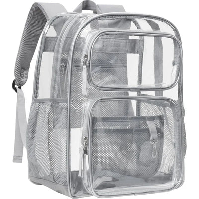 Transparent Backpack Large Capacity with Pockets - Grey
