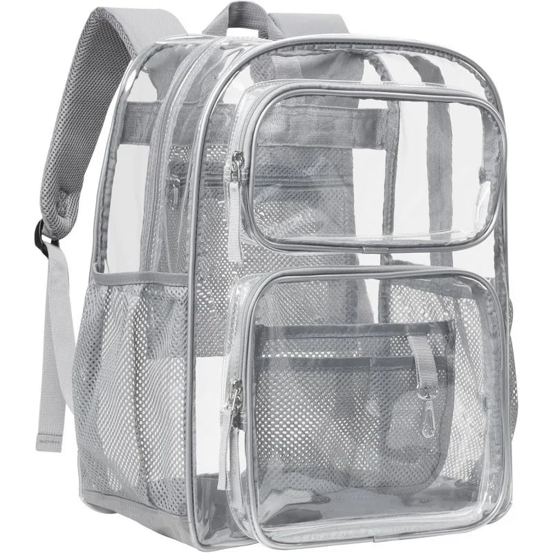 Transparent Backpack Large Capacity with Pockets - Grey