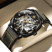 Skeleton Mechanical Wristwatch with Transparent Dial - All Black