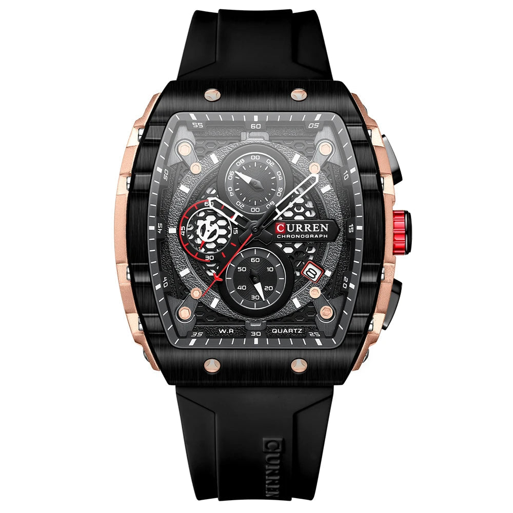Watch Square Chronograph Masterpiece with Luminous Dial - WO2MEN