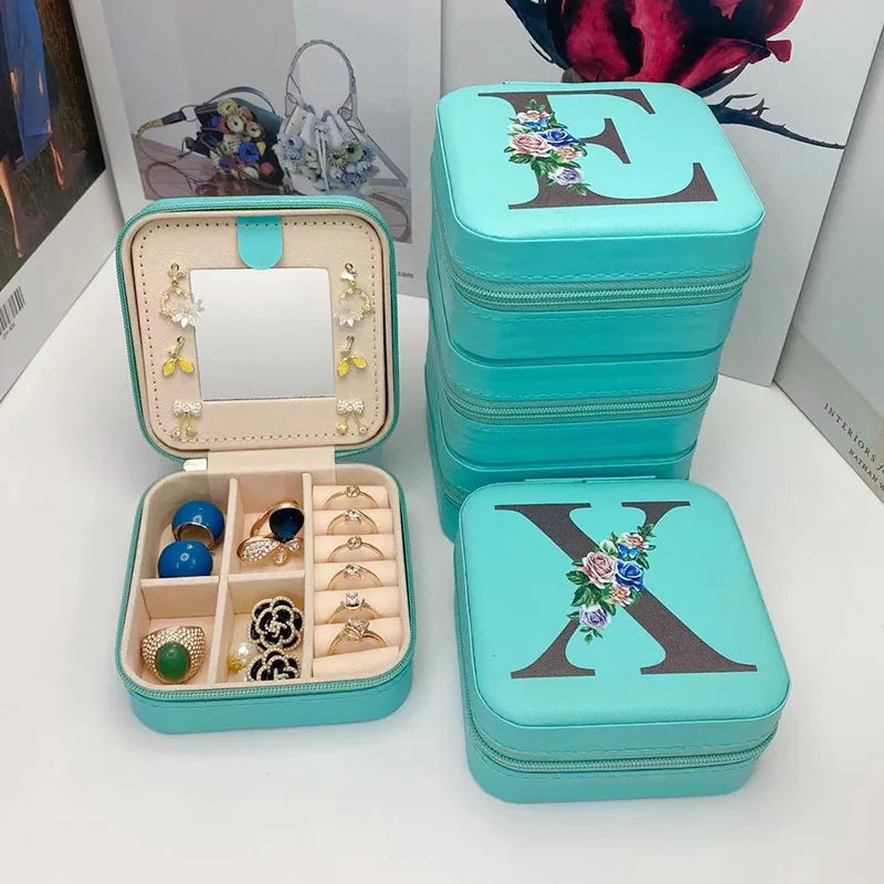 Jewelry Box Organizer with Mirror Portable Storage Case