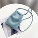 Shoulder Bag with Flap and Hasp Closure Pattern Solid - Sky Blue