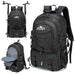 Large Capacity Hiking Backpack with Multiple Pockets - Black