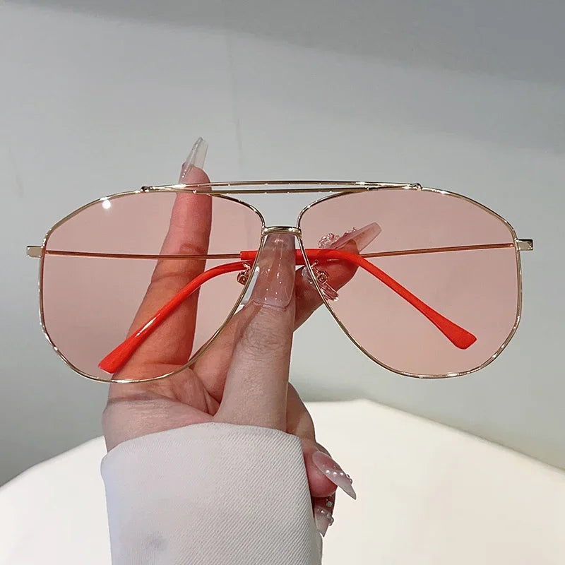 Aviator Sunglasses with Double Bridge Design