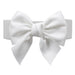 Bow Front Elastic Belt with Large Ribbon Accent - White