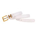 Belt with Square Buckle Adjustable for Trousers - White