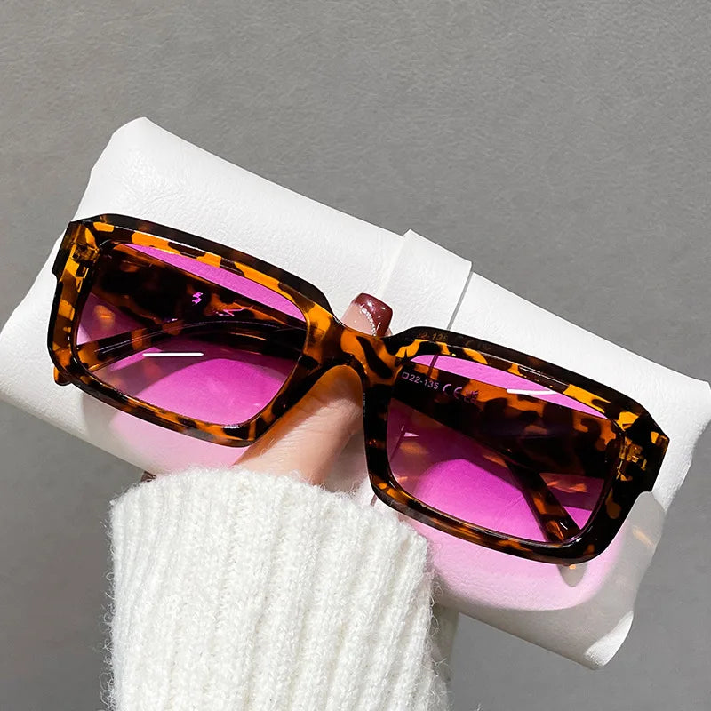 Rectangular Sunglasses Gradient Lenses UV400 Protection