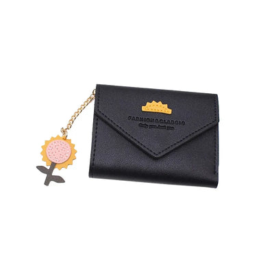 Envelope Wallet With Patchwork Flower Charm Keychain - WO2MEN
