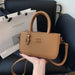 Minimal Square Crossbody Bag with Charm Accent Detail - Khaki