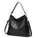 Bucket Shoulder Bag with Zipper Pockets Travel Ready - Black