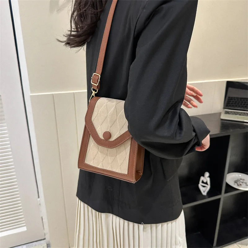 Crossbody Phone Bag With Quilted Panel Compact