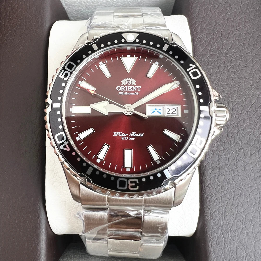 Diver Watch with Luminous Dial Day Date Bracelet