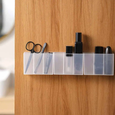 Transparent Wall Mounted Makeup Organizer Box 3 Grid