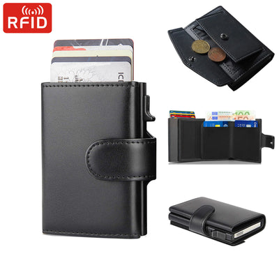 Refined RFID Trifold Wallet for Cards and Coin Pocket