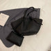 Two In One Shoulder Tote Bag With Removable Pouch - Black