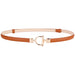 Belt With Round Ring Buckle And Square Studs Hardware - Brown