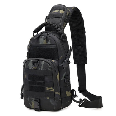 Compact Tactical Chest Bag with MOLLE Pouch for EDC - Black