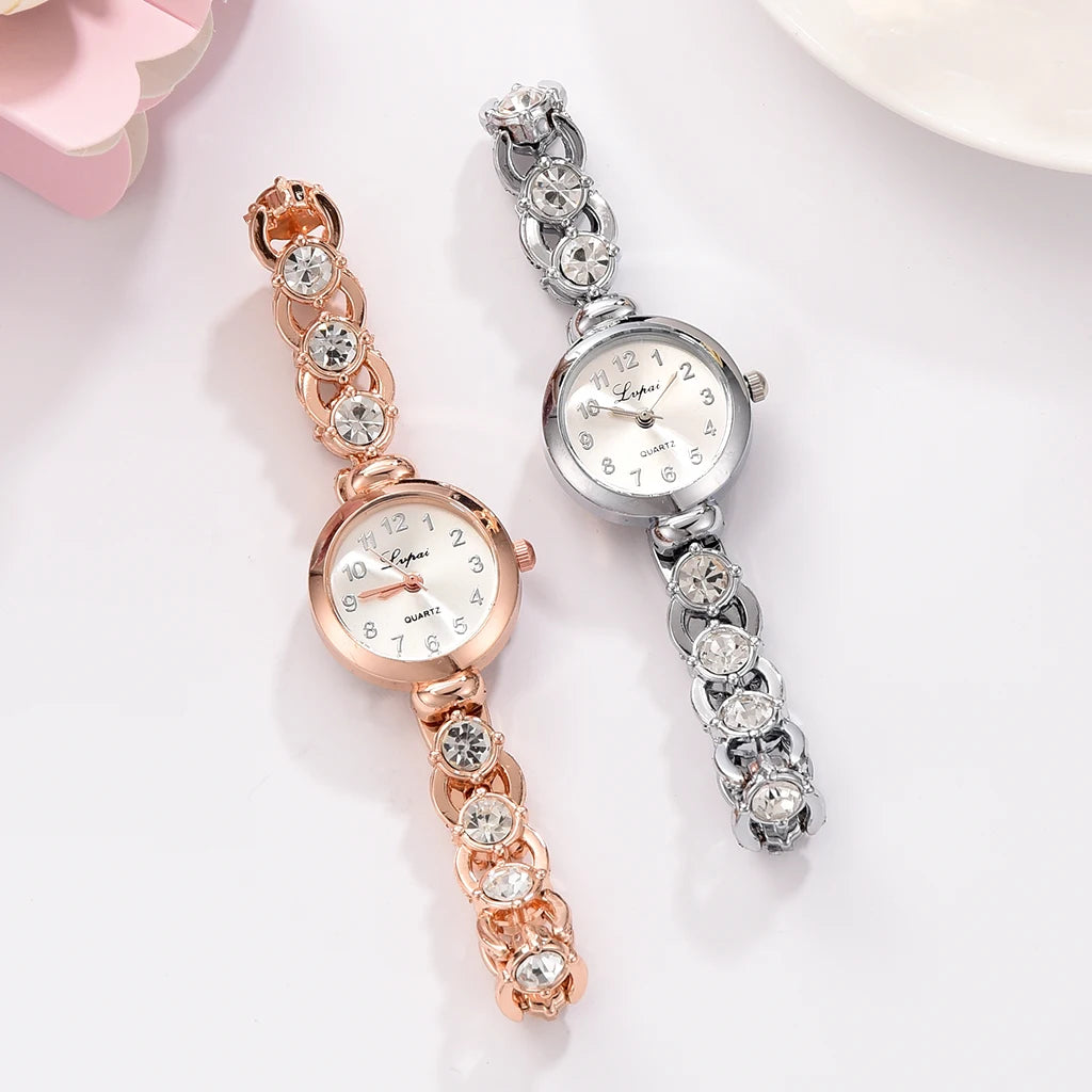 Elegant Bracelet Watch with Sparkling Link Band